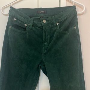 woman’s J crew corduroy emerald skinny jeans